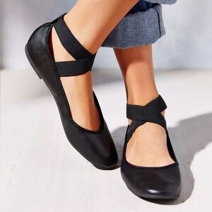 Urban Outfitters Black Crisscross Ballet Flats